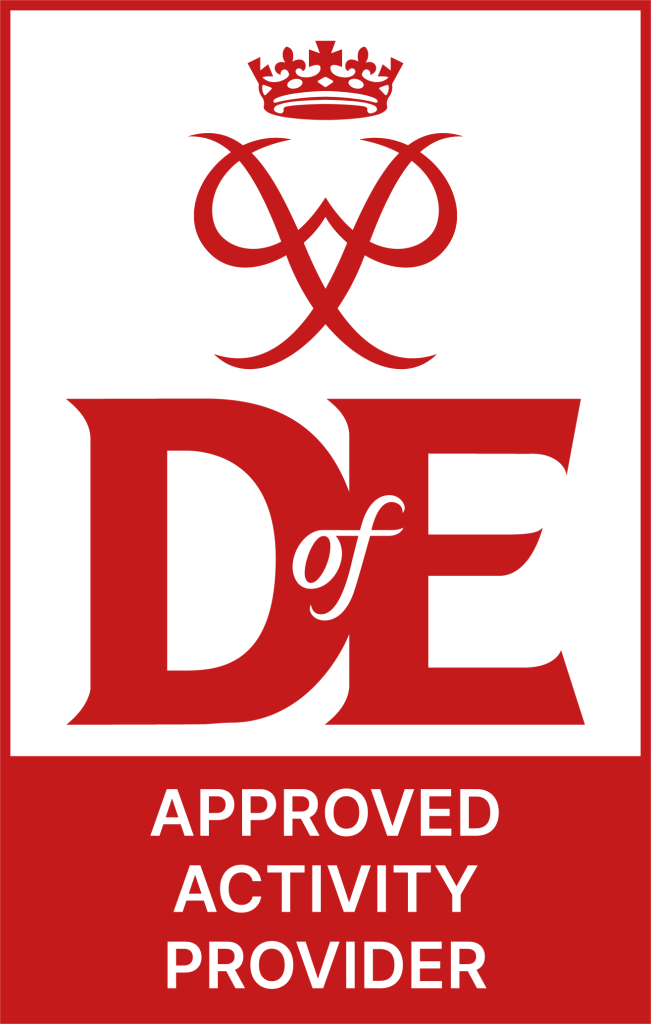 Graphic with Duke of Edinburgh logo and text: Approved Activity Provider 